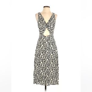Lieth Black and White Leopard Print Midi Dress Size Medium